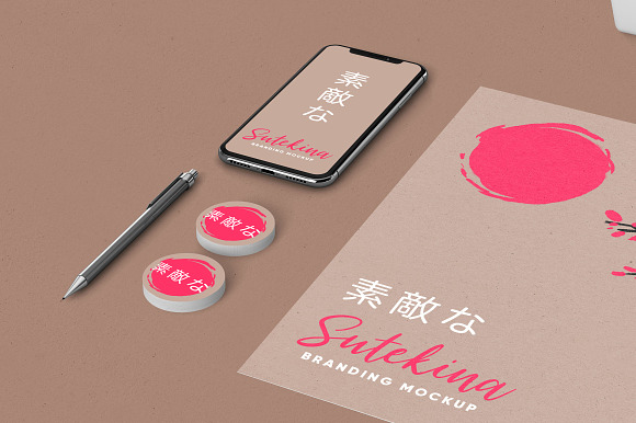Sutekina Stationery Design Mockup in Mobile & Web Mockups - product preview 4