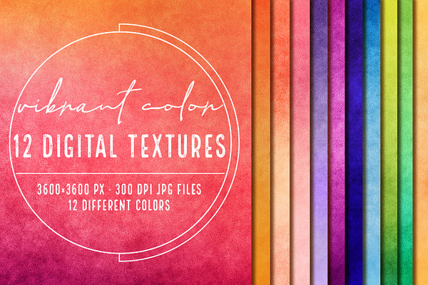 12 Vibrant digital papers - textures