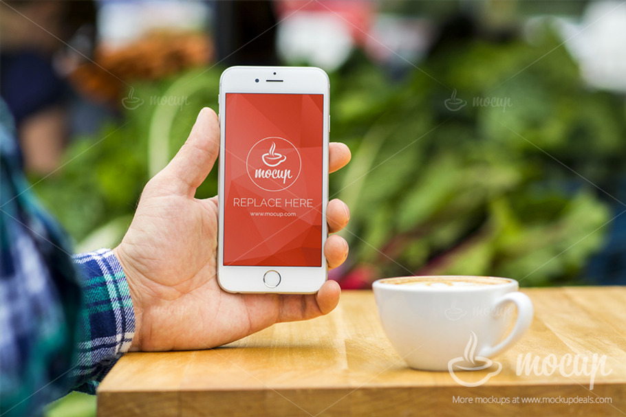 iPhone PSD Mockup Coffee Time “A”