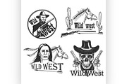 Set of Wild west emblems