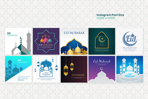 Eid Mubarak Social Media Poster in Instagram Templates - product preview 3