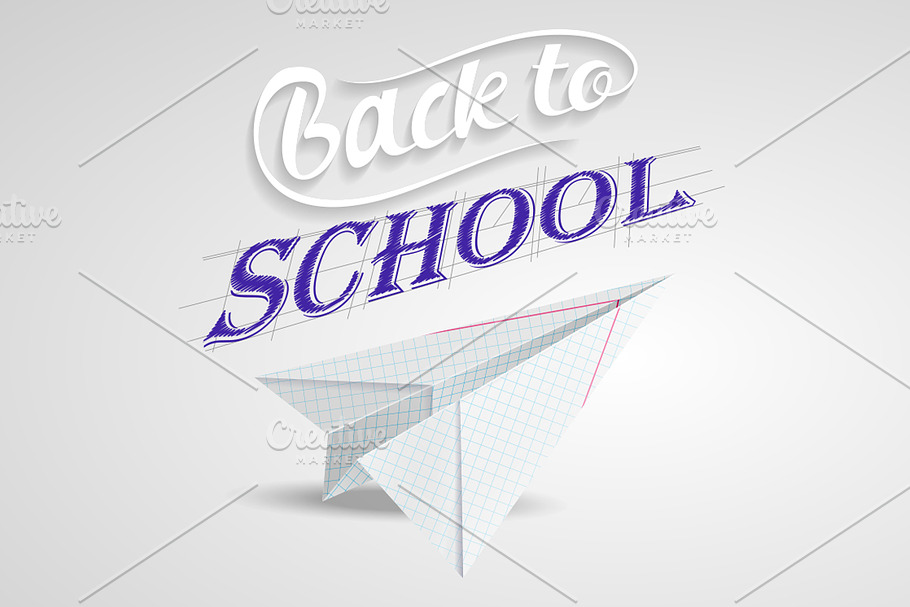 Back to school paper plane in Objects - product preview 8