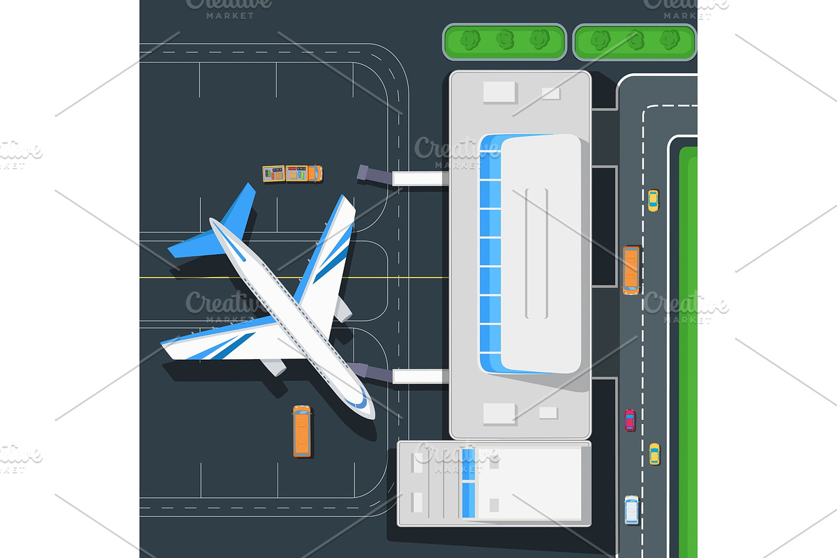 Airport Top View Vector Concept in in Illustrations - product preview 8
