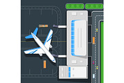 Airport Top View Vector Concept in
