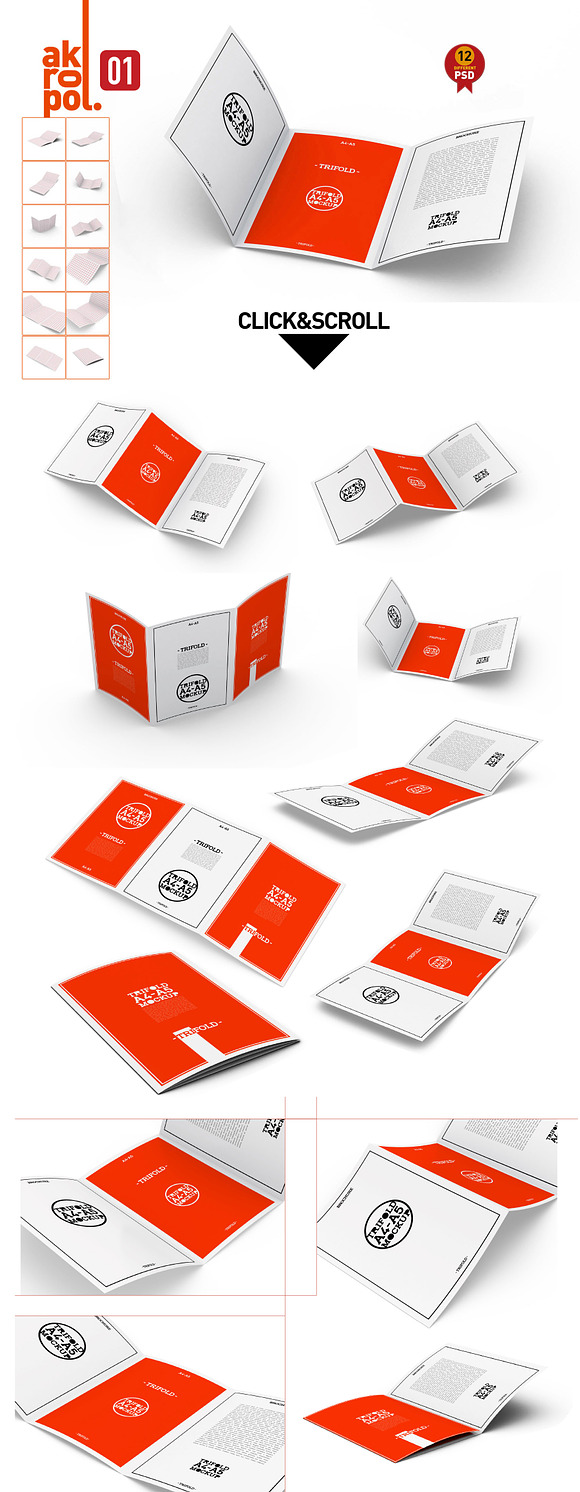 Bifold-Trifold Bundle in Print Mockups - product preview 1