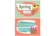 Springtime Label with Flowers, Web