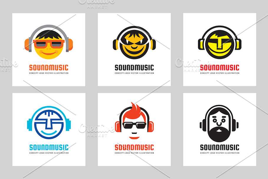 Audio Sound Music Vector Logo Set