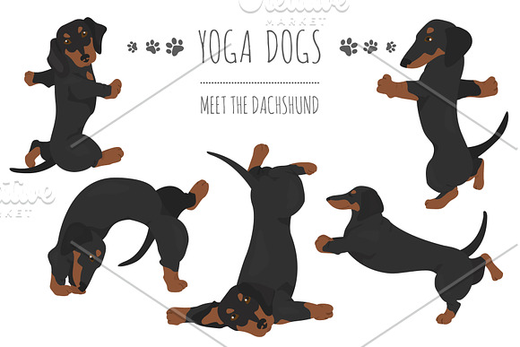 Yoga dogs collection (vol.1) in Illustrations - product preview 7