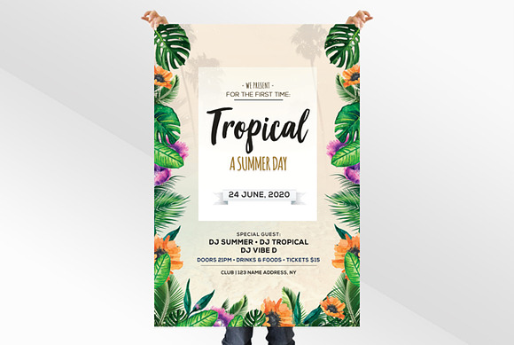 Tropical Day PSD Flyer Template in Flyer Templates - product preview 2