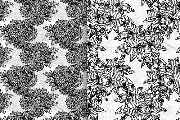 Black and White Floral Patterns(5) in Textures - product preview 2