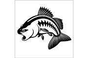 Fishing logo. Bass fish club emblem