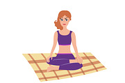 Woman Practice Yoga Outdoors