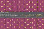 Magenta Glitter Digital Papers