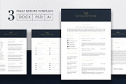 3 Pages Elegant Resume/CV Template M
