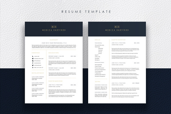 3 Pages Elegant Resume/CV Template M in Letter Templates - product preview 3