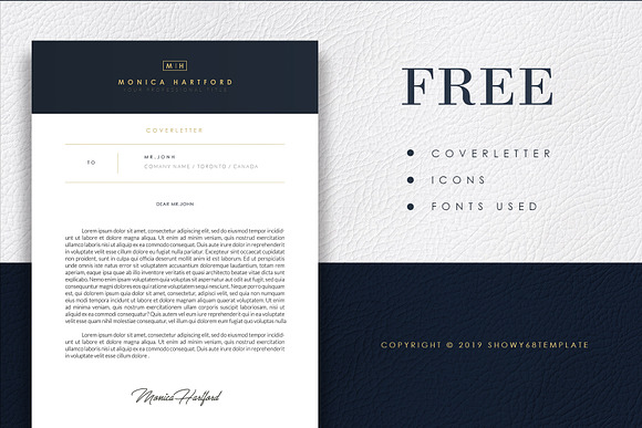3 Pages Elegant Resume/CV Template M in Letter Templates - product preview 4