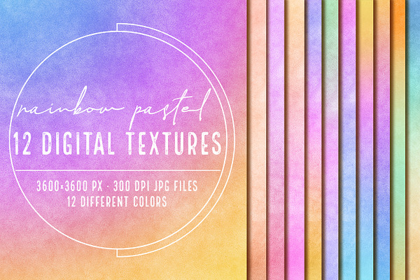 12 Rainbow pastel textures