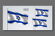 Israel waving flag vector