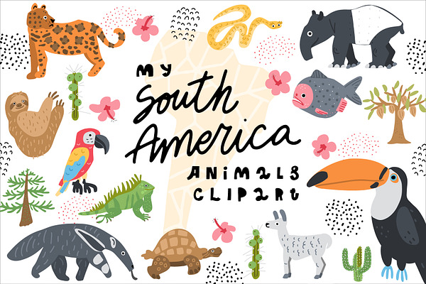 My South America Animals Clipart