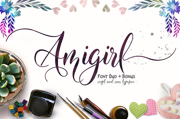 Amigirl Script in Script Fonts - product preview 6