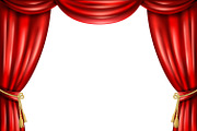 Opera theater stage with red curtain