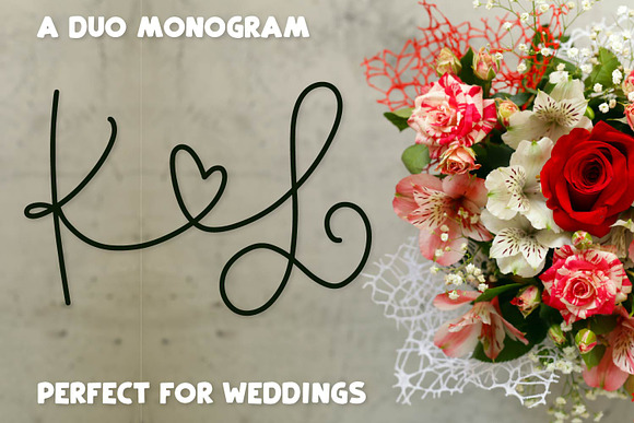 Couple's Monogram - Monoline Wedding in Display Fonts - product preview 2