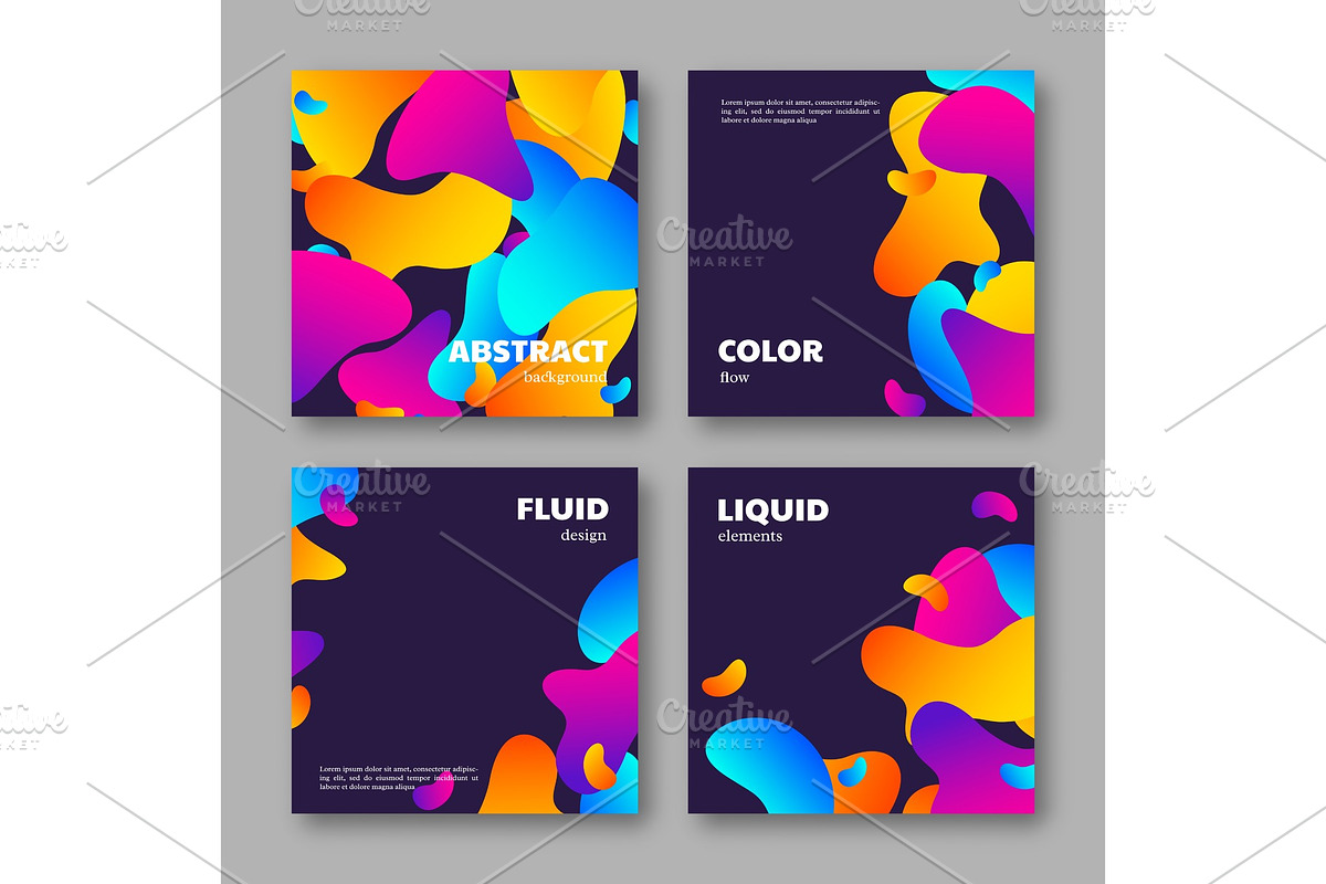 Set of cards with abstract liquid in Textures - product preview 8