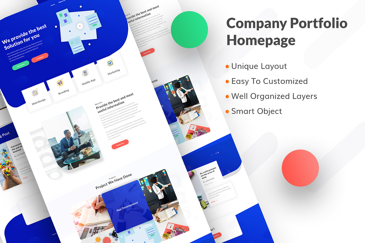 Company Portfolio Landing Page in Landing Page Templates - product preview 8