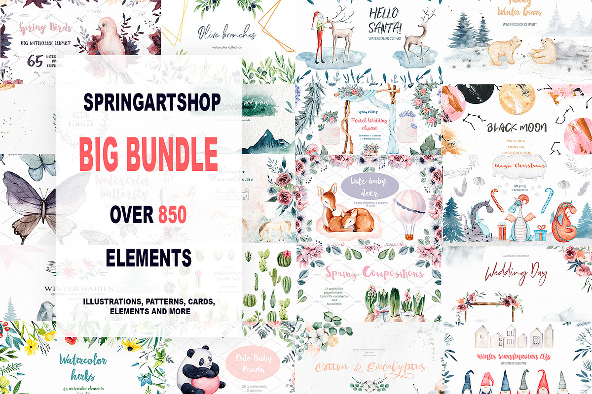 95%OFF SpringArtShop Big Bundle in Illustrations - product preview 8