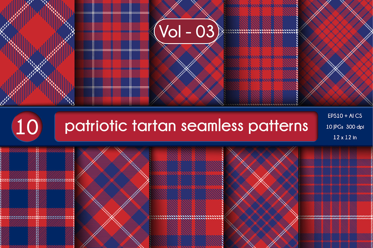 10 Patriotic Tartan Plaid. Vol-03 in Patterns - product preview 8