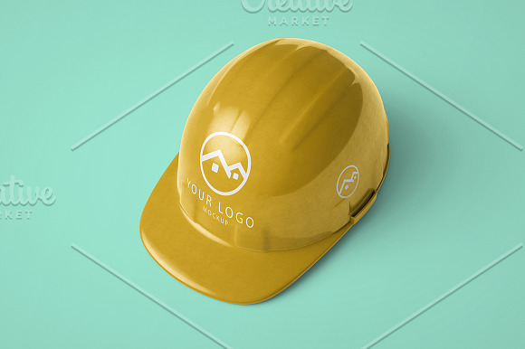 Construction Helmet Hat Mockup in Product Mockups - product preview 1