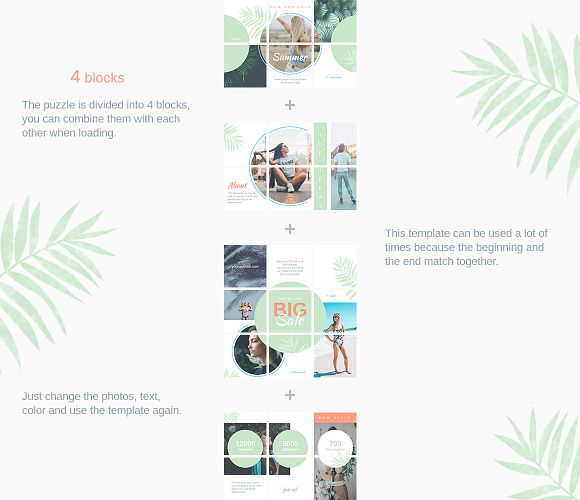 Instagram Puzzle -  Tropic in Instagram Templates - product preview 2