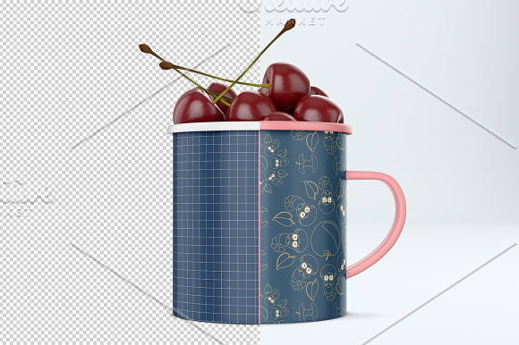 Enamel mug mockup. PSD mockup. in Mockup Templates - product preview 2