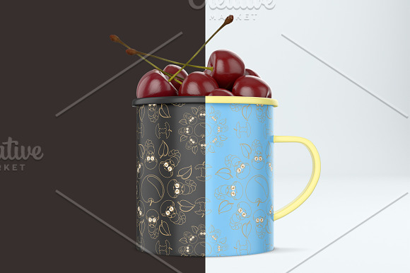 Enamel mug mockup. PSD mockup. in Mockup Templates - product preview 3