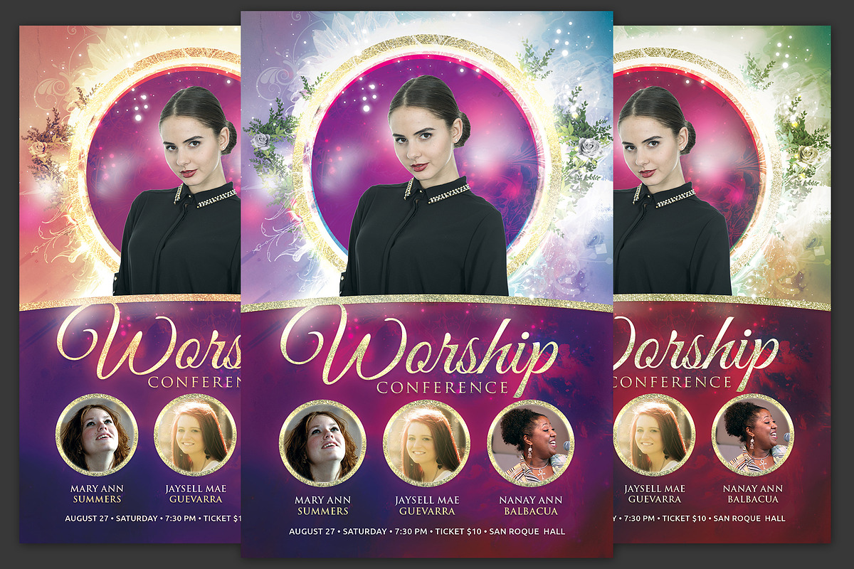 Worship Conference Church Flyer in Flyer Templates - product preview 8