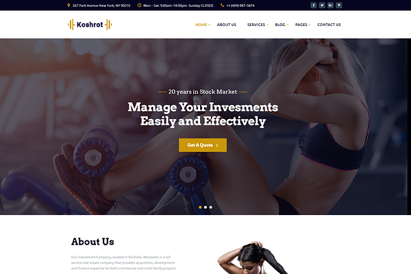 Koshrot - Gym Fitness HTML5 Template