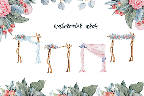Wedding watercolor collection in Illustrations - product preview 4