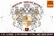Heraldic bundle of detailed of shiel