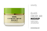 Cosmetic cream jar mockup / frosted