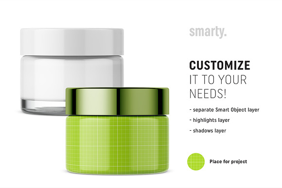 Cosmetic cream jar mockup in Product Mockups - product preview 1