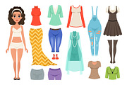 Flat vector set of women s clothes