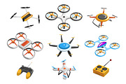 Flat vector set of quadrocopters