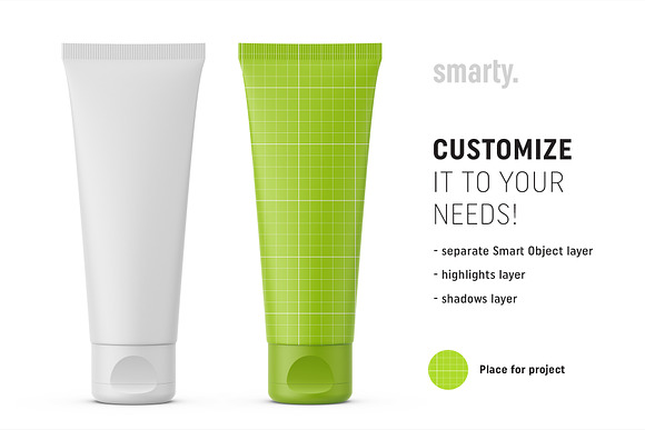 Cosmetic tube mockup / matt in Product Mockups - product preview 1