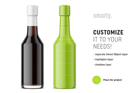 Soy sauce bottle mockup in Product Mockups - product preview 1