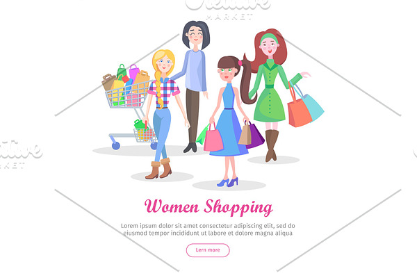 Women Shopping Conceptual Flat
