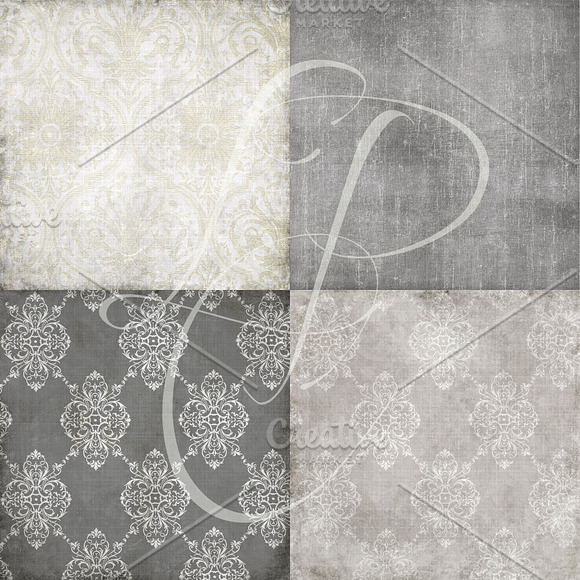 Neutral Damask & Solid Pattern Paper in Patterns - product preview 2