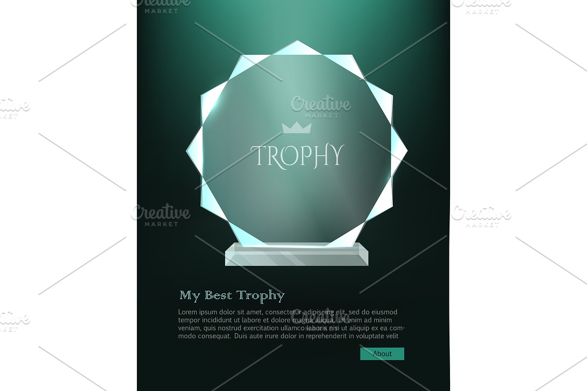 My Best Trophy. Round Glass Award in Textures - product preview 8