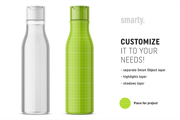 Cosmetic bottle mockup / transparent in Product Mockups - product preview 1