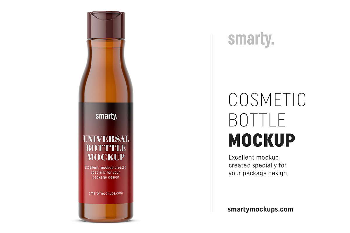 Cosmetic bottle mockup / amber in Product Mockups - product preview 8