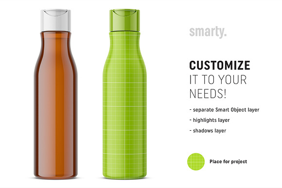 Cosmetic bottle mockup / amber in Product Mockups - product preview 1